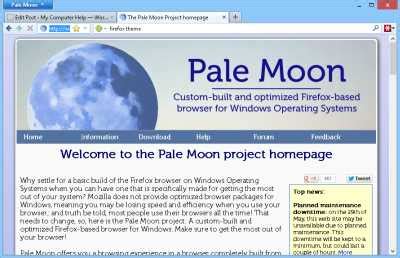 Pale Moon 20.1 Web Browser – Slim Firefox Web browser for Windows