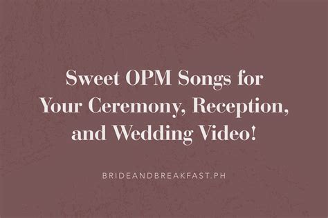 Sweet OPM Songs for Your Wedding | Philippines Wedding Blog