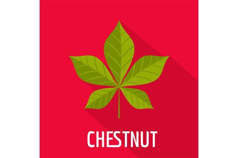 Chestnut leaf icon, flat style By Anatolir56 | TheHungryJPEG