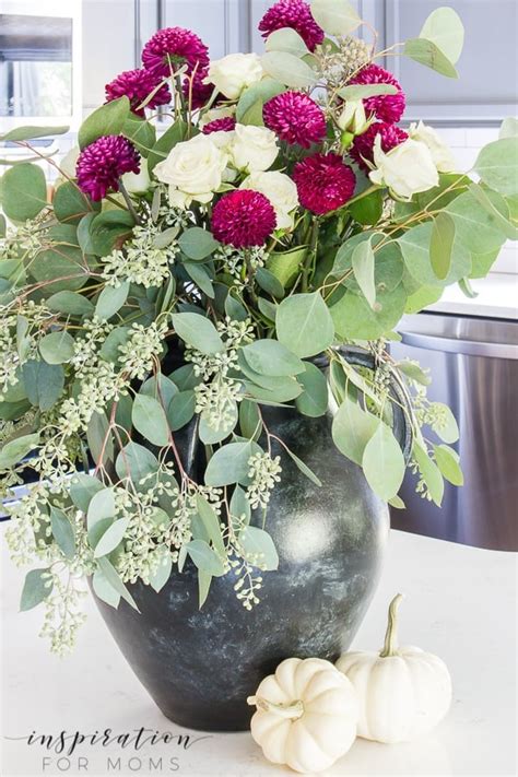 Fall Floral Arrangement with Mums - Inspiration For Moms