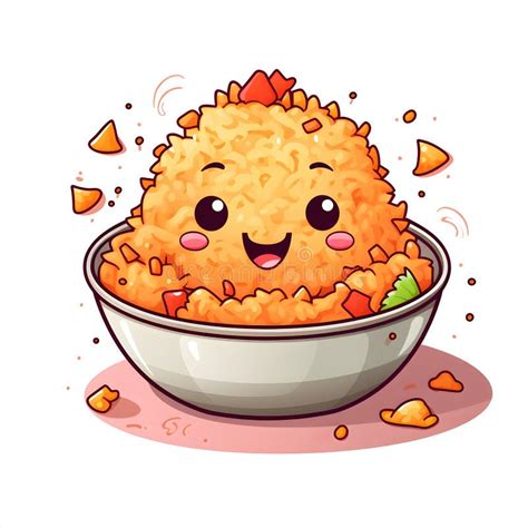 Fried Rice Cartoon Illustration. Stock Illustration - Illustration of ...