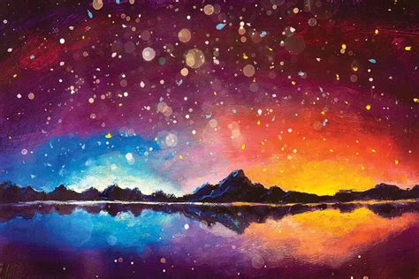 Starry Sky in Night Mountains Canvas Artwork by Valery Rybakow | iCanvas in 2020 | Canvas ...