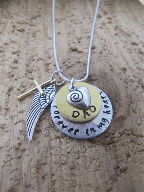 Memorial Necklace//dad Memorial//mom Memorial//hand Stamped - Etsy