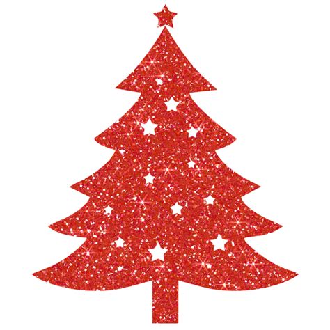 Red christmas tree glitter on transparent background. Christmas icon ...