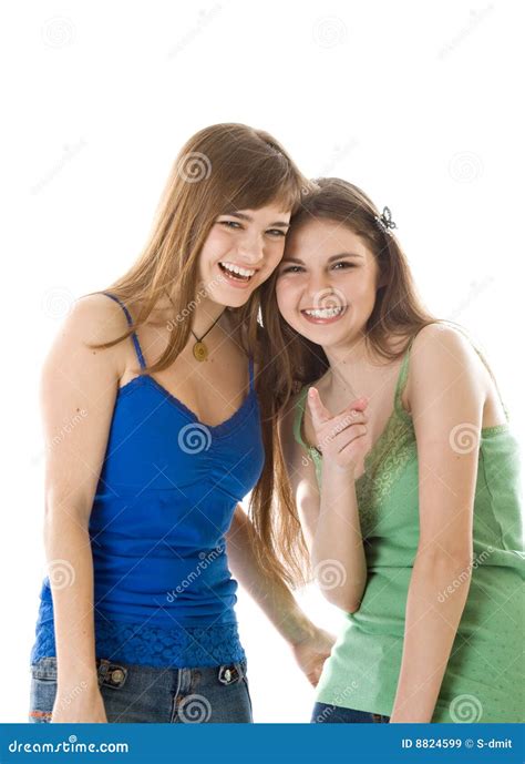 Two laugh teenage girls stock image. Image of enjoy, girl - 8824599