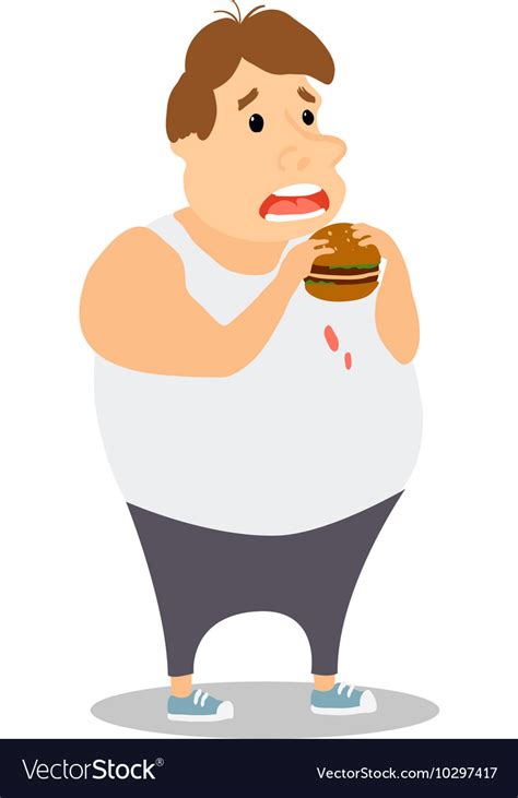 Overweight Man Eating