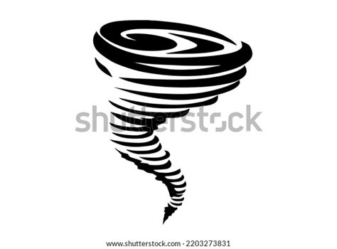 Tornado Silhouette Isolated On White Stock Vector (Royalty Free ...