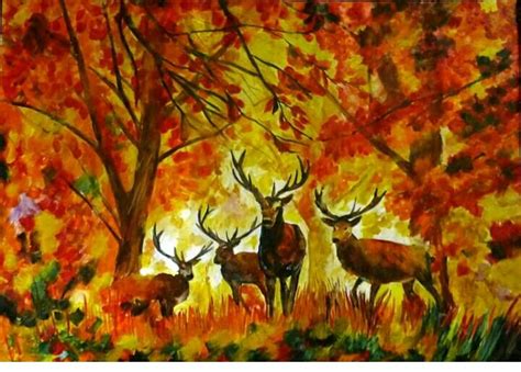 Deer in the forest Painting by Emilia Angelo - Jose Art Gallery