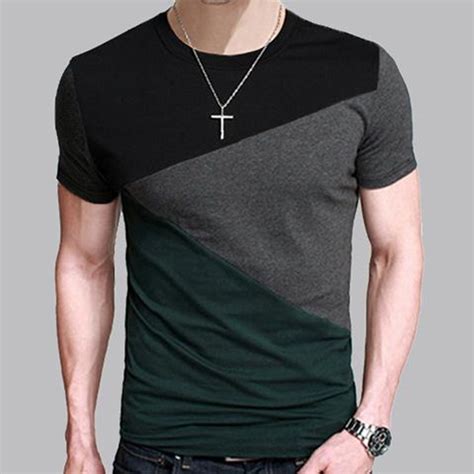 8 Designs Mens T Shirt Slim Fit Crew Neck T shirt Men Short Sleeve Shirt Casual tshirt Tee Tops ...