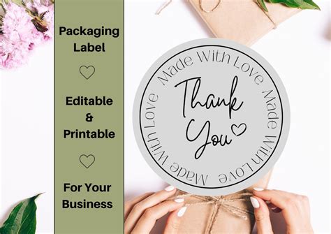 Simple Style Thank You Packaging Label Template Editable and - Etsy in 2022 | Label templates ...