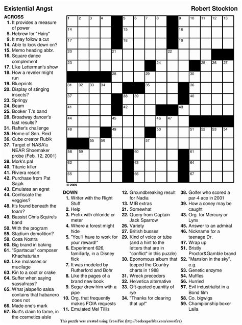 Printable Difficult Puzzles For Adults – Printable Crossword Puzzles | Crossword puzzles, Free ...