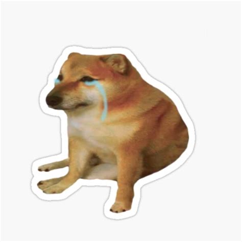 "Crying Cheems" Sticker by EarlGreyArts | Redbubble