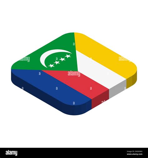 Comoros flag - 3D isometric square flag with rounded corners Stock Vector Image & Art - Alamy