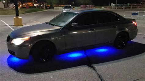 2008 BMW 550i w/ Psychedelic Vinyl Wrap & Custom BT Underglow Kit - YouTube