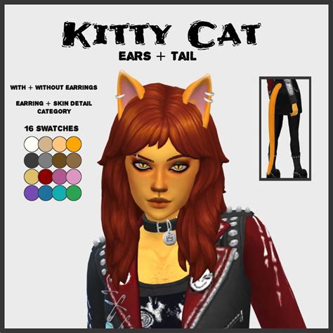 Kitty Cat - cat ears and tail | Cat ears and tail, Sims mods, Sims 4 anime