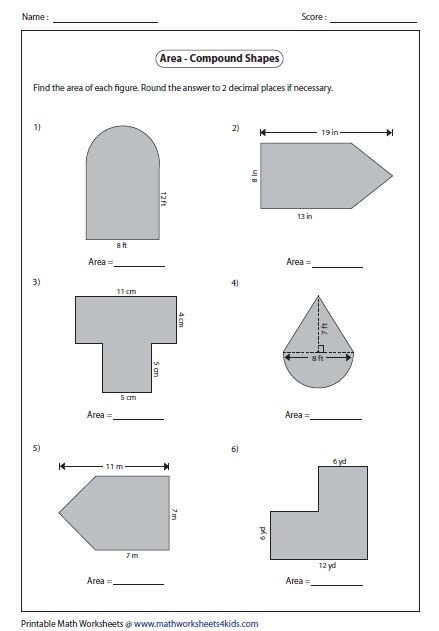 Worksheet 69 Area Of Composite Shapes