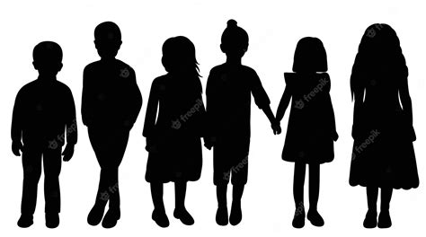 Premium Vector | Silhouette black children on white background isolated