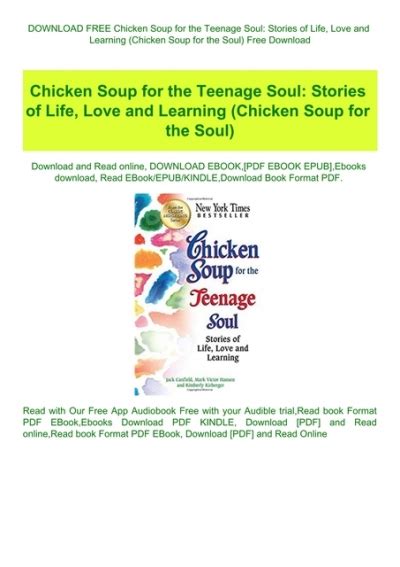 DOWNLOAD FREE Chicken Soup for the Teenage Soul Stories of Life Love ...