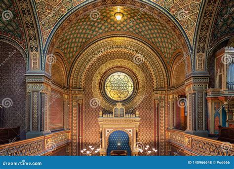 Prague Spanish Synagogue Interior Showing Ornate Fittings and Mosaics Editorial Stock Photo ...