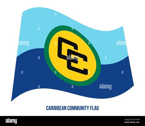 Caribbean Community Flag Waving Vector Illustration on White Background ...