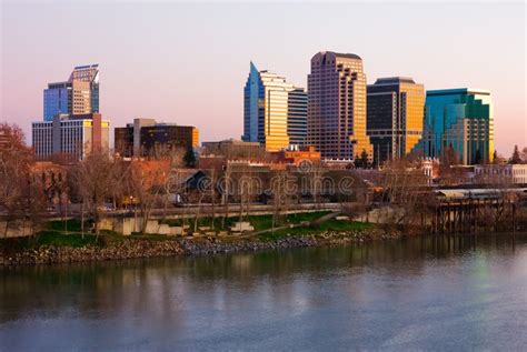 Sacramento skyline stock image. Image of evening, busy - 8105129