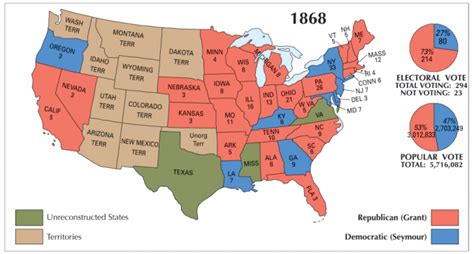 US Election of 1868 Map - GIS Geography