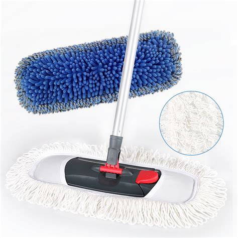 Eyliden Microffiber Dust Mop Dry & Wet Flat Mop for Tile Floor Marble ...