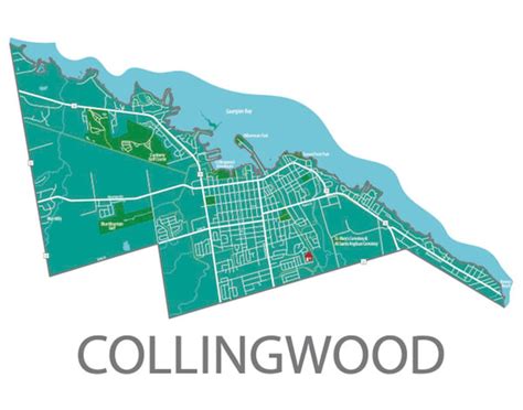 Typographic Map of Collingwood Ontario Map Poster City Map | Etsy Canada