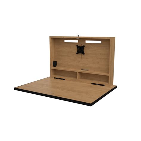 The world s best wall mounted folding desk with monitors – Artofit