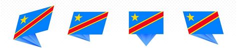 Flag of DR Congo in modern abstract design, flag set. 10694378 Vector ...