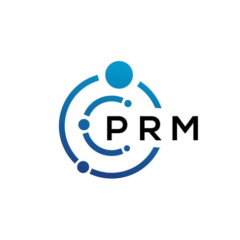 PRM letter technology logo design on white background. PRM creative ...