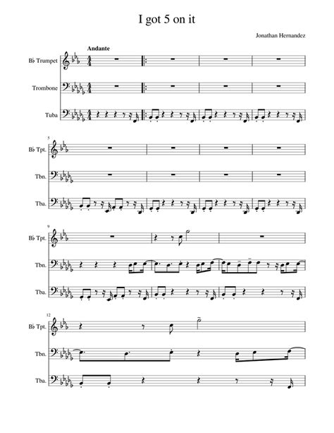 I got 5 on it Sheet music for Trombone, Tuba, Trumpet in b-flat (Mixed Trio) | Musescore.com