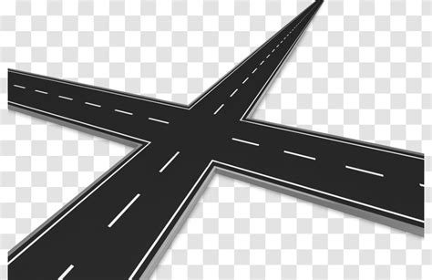 Intersection Road Clip Art - Threeway Junction Transparent PNG