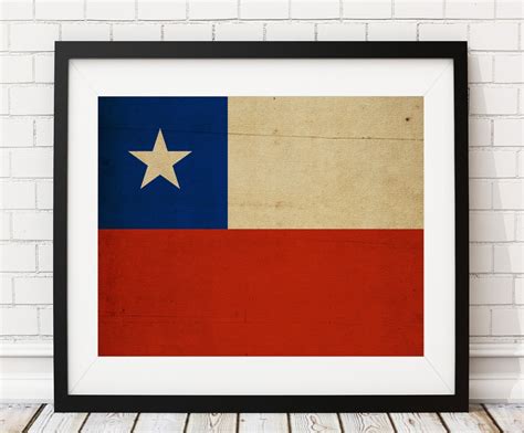 Chile Flag Art Chile Flag Print Flag Poster Country Flags