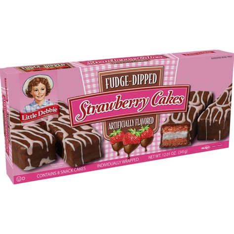 Little Debbie Family Pack Snack Cakes, Fudge Dipped Strawberry Cakes ...