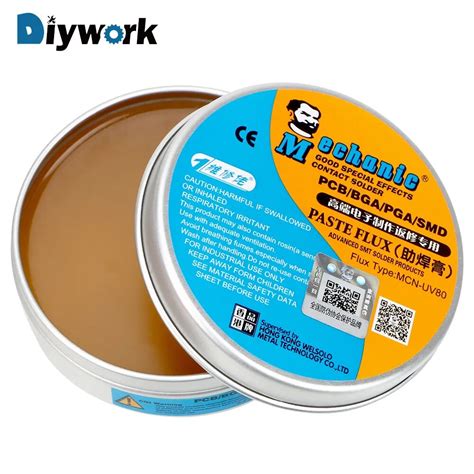 DIYWORK MCN UV80 Paste Flux No clean Soldering Tin BGA Solder Flux Electric Soldering Iron ...