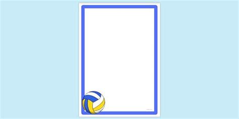 FREE! - Simple Blank Volley Ball Page Border | Page Borders | Twinkl