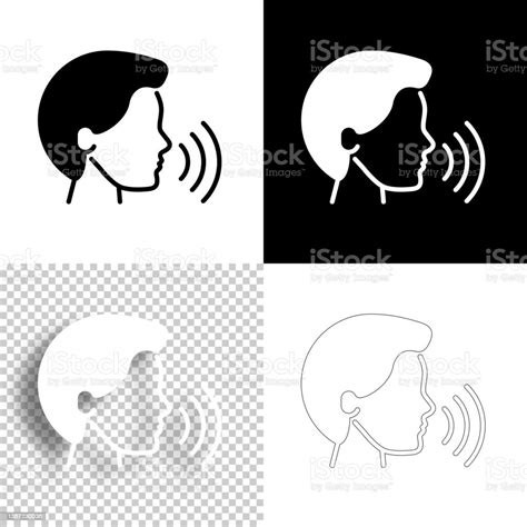 Voice Recognition Icon For Design Blank White And Black Backgrounds ...