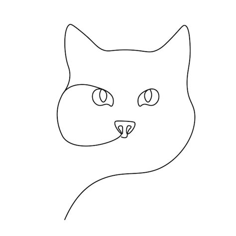 Premium Vector | Continuous one line drawing of cat head