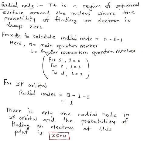 [Solved] At the radial node of an 3p orbital, the probability of ...