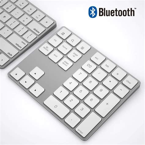 Mini Wireless Numeric keypad Bluetooth Aluminum 34 keys Numpad For Apple Keypad Wireless Tablet ...