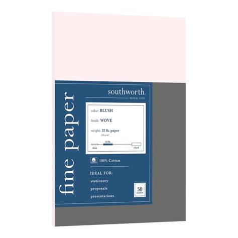 Southworth 100% Cotton Business Paper, Letter Paper Size, 32 Lb, Blush ...