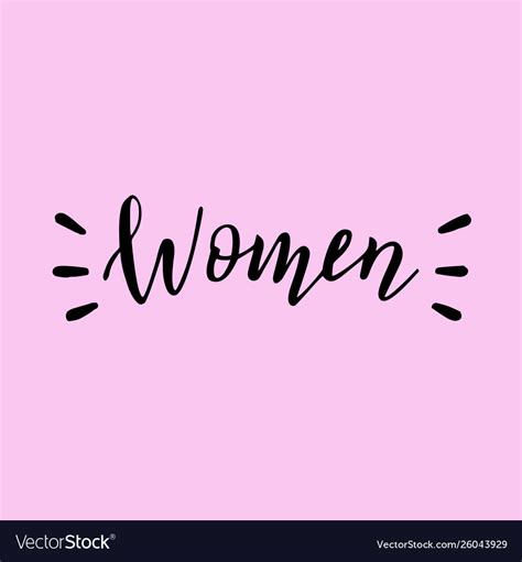 Handwritten women word modern lettering feminist Vector Image