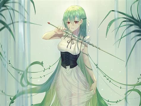 Anime, Original, Girl, Green Hair, Sword, HD wallpaper | Peakpx