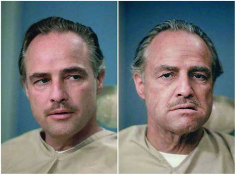 Marlon Brando Before and After Getting His Make Up Done To Be Don Vito ...