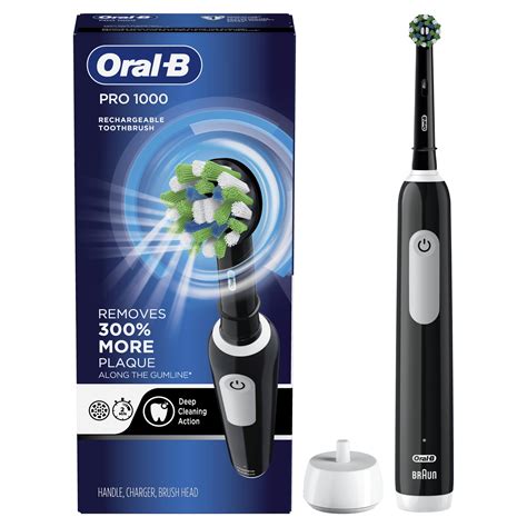 Oral-B 1000 CrossAction Electric Toothbrush, Black, Powered by Braun ...