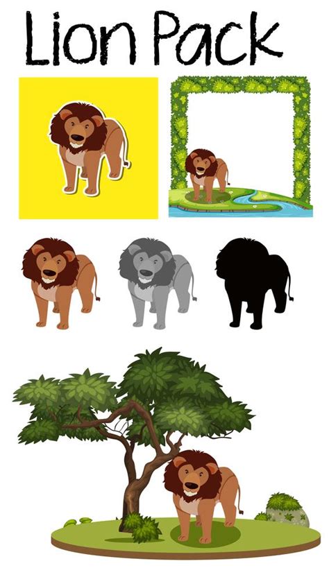 A pack of lion 605515 Vector Art at Vecteezy