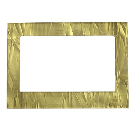 Crumpled Gold Foil Christmas Wrapping Paper Magnetic Frame | Zazzle