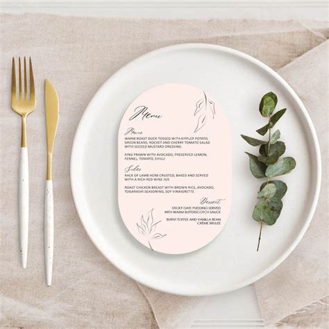 OPAL - MENU - White Cherry Invitations