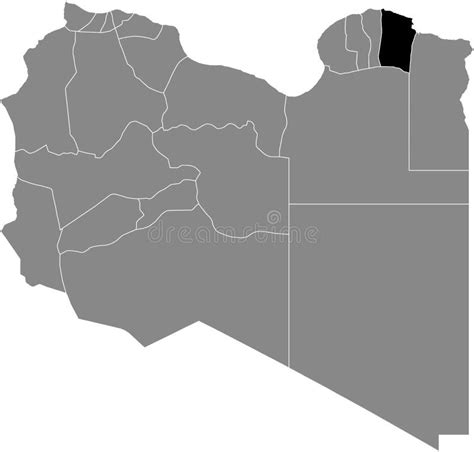 Location Map of the Derna District of Libya Stock Vector - Illustration ...